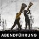 Zwei Männer spielen ein Blasinstrument
More Sweetly Play the Dance (Detail) © William Kentridge, 2015
Untertitel: Abendführung