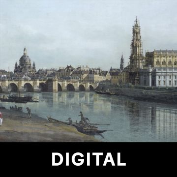 Gemälde von Bernardo Bellotto, Dresden vom rechten Elbufer unterhalb der Augustusbrücke, Hinweis Digital
Foto: Estel/Klut