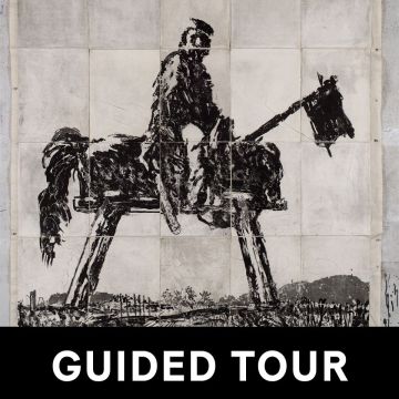 Zeichnung Reiter mit Pferd
William Kentridge, Garibaldi, 2016
© Courtesy Kentridge Studio, Foto: Thys Dullaart
Untertitel: Guided Tour (Öffentliche Führung)