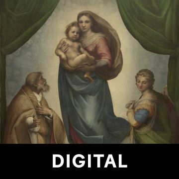 Bild der Sixtinische Madonna vom Maler Raffael, Hinweis Digital 
Foto: Estel/Klut