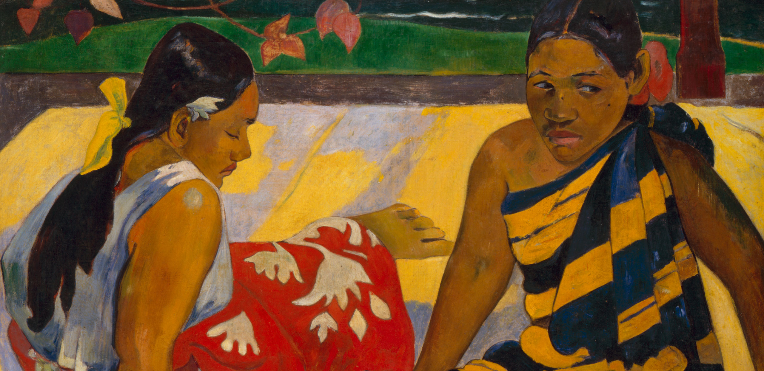 Ausschnitt aus dem Gemälde von Paul Gauguin. Gemälde aus der Südsee